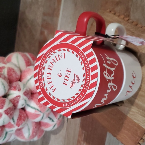 Naughty and Nice Holiday Mugs-NWT - Picture 2 of 3